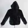 Womens Fur Faux Women Winter Warm Russian Lady 100% Natural Rex Rabbit Hooded Coats Real Jackets Genuine Overcoat 221122
