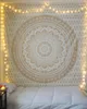 Tapestries White Mandala Tapestry Hippie Wall Hanging Bohemian Bedspread Sofa Cover Decor DIY Home