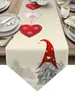 Table Cloth Christmas Gnome Snowflake Love Heart Runners Decoration cloth Home Wedding Holiday Cover 221122