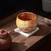 Мастерская чашка с деревянной чашкой ручной работы с деревянной чашкой для одной кружки ретро крупноваленная керамика чайная чаша Керамическая посуда