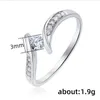 Wedding Rings Fashion Luxury Silver Color Irregular Inlaid Zircon Ring Women Personality Trend All-match Engagement Party Jewelry