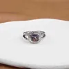 Amethyst Twisted Love Hoop Wedding Ring Purple Elegant Luxury Fashion Designer Jewelry Zircon Rings Designers Classic for Women Banquet