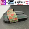 2022 Designer Slides Mens dames slippers met originele doos stofzak zwarte bloemen bloemen canvas groene bloemen schoenen mode luu