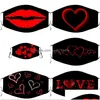 Designer Masks Foldable Face Mask Shiny Love Heart Shaped Washable Fashion Plable Accesories Reusable Adt No Filter Mouth Masks Autu Dhf7E