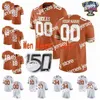 Football Nik1 NCAA Maillots Texas Longhorns 12 Earl Thomas III 15 Marcus Washington Jake Smith 17 Cameron Dicker Football personnalisé Stit