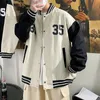 Giacche da uomo in finta pelle da uomo Patchwork Cappotto bomber da baseball monopetto BF Primavera Moda Giacca a maniche corte Allentato M3XL Pilot Streetwear 221122