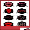 Designer Masks Foldable Face Mask Shiny Love Heart Shaped Washable Fashion Plable Accesories Reusable Adt No Filter Mouth Masks Autu Dhf7E