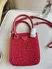 Prad Bolsos HH Moda de lujo Todos los diamantes Hobo Bolsos Italia marca mujer Bolso de hombro diseñadores celo Mini Miuccia Tote Bolsos de boda Axila WOUE