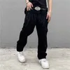 Men's Jeans Y2K Emo Fashion Black Streetwear Embroidery Low Baggy Straight Trousers Hip Hop Denim Pant Male Pants Clothes Man 221122