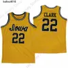 Dobra moda Hawkeyes Basketball Jersey University Kate Linkerak All Sewn Youth Men Men White Yellow Circle