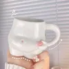 Mugs Kawaii Ceramic Cute Coffee Cup Milk Tea Water s Creative Pinch Belly Gift Porcelain Drinking coffee 221122