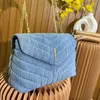 Cowboy Postman Bag Chain Underarm Handbag Jeans Camera Bags Messenger Handbags Purse Denim Canvas Material Flip Wallet Shoulder Back Purse