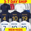 Maillots de football 2022 Fransk fotbollströjaklubb Fulla set 22 23-spelare fotbollströja BENZEMA MBAPPE GRIEZMANN World POGBA cup GIROUD KANTE Herr barnkit