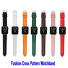 Luxury Designer Leather Bands Straps Compatible with Apple Watch49mm 45mm 44mm 42mm 41mm 40mm 38mm Fashion Flower Band Strap for iWatch Ultra SE2 SE Series 8 7 6 5 4 3 2 1