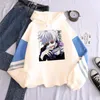 Felpe con cappuccio da uomo Anime Jujutsu Kaisen Gojo Satoru Stampato Uomo Patchwork Felpe per donna Pullover Moda Inverno Caldo Unisex