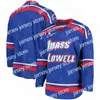 대학 하키는 NIK1 청소년 NCAA UMASS Lowell River Hawks Jersey Tyler Wall Chase Blackmun Matthew Brown Andre Leekenny Hausinger Ryan Lohin Josh Holmstrom