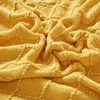 Coperta Inya lavorata a maglia tinta unita waffle goffrata decorativa nordica per divano letto plaid a maglia grossa 221122