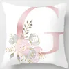 26 LETTRES ANGLAIS Initiales taies d'oreiller Fleur Fleur Polyester Peach Skin tai-oreiller Sofa Throw Cover Cover Cushion Coussin BH7958 TQQ