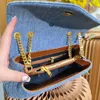 Cowboy Postman Bag Chain Underarm Handbag Jeans Camera Bags Messenger Handbags Purse Denim Canvas Material Flip Wallet Shoulder Back Purse