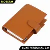 Notizblöcke Moterm Luxe 20 Planer in persönlicher Größe mit 30-mm-Ringen, echtes genarbtes Leder, Notizbuch, Tagebuch, Agenda, Organizer 221122