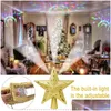 Kerstdecoraties Kerstdecoraties Ourwarm 3D Glitter Star LED Tree Topper met ingebouwde roterende witte sneeuwvlokprojector DH8K5