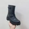 Bottes de pluie de créateur à tête ronde pour femmes, chaussures en caoutchouc imperméables en PVC respectueuses de l'environnement, bottes Martin de luxe en plein air, taille 35-40