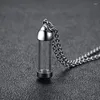 Pendentif Colliers Cylindre Vial Huiles Collier Verre Essentiel Diffuseur en acier inoxydable