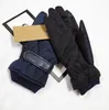 Gants de créateur classique Automne Couleur unie Lettre européenne et américaine Couple Mitaines Mode d'hiver Gant à cinq doigts Noir Gris3204853