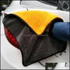 Hand Towel 30X40Cm Car Care Polishing Wash Towels Plush Microfiber Washing Drying Towel Strong Thick Polyester Fiber Cleaning Clo 2 Dhbcg