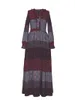 الفساتين غير الرسمية SB9447 OLOMM Style NF7004E جودة عالية النساء S الأكمام الطويلة فستان Retro Birint