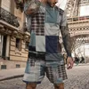 Felpe con cappuccio da uomo Felpe Tuta estiva da uomo Stile bohémien TShirt Short Set Fashion Outfit Tuta oversize Casual Streetwear Abbigliamento vintage maschile 221122