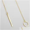 Pendant Necklaces Gorgeous Y Necklace For Women Bar Circle Necklaces Adjustable Long Chain Jewelry Drop Delivery Pendants Dh3Ow