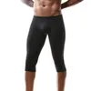 Mutande Uomo Seta di ghiaccio Lunghezza allungata Fitness Corsa Pantaloncini sportivi Pantaloni intimi Mutandine lunghe al ginocchio da uomo