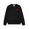 까마귀 남성과 여성 디자이너 Amis Paris Hooded Highs 품질 스웨터 자수 빨간 사랑 겨울 라운드 목 점퍼 커플 스웨트 셔츠 cy