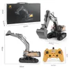 Electric RC Car Huina 1592 1 14 22ch Excavator Construction Truck Gift Toys Alloy Metal Vehicle Model Engineering Remote Control RC 221122