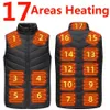 Colete para homens 17 áreas Jaqueta de aquecimento usb de aquecimento elétrico Homens Mulheres Warmer Interior HEAT E CHAUFFANTE 221122