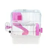 Fournitures pour petits animaux Cage pour hamster à double couche Facile à installer Maison de cobayes en plastique pratique Mode de vie sain Sapin coloré mignon Dhsjh