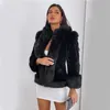 Women's Fur Women's Leather Coat Faux Mink Jacket Imitation Mid-Length Integrated