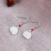 Boucles d'oreilles à tige KJJEAXCMY Boutique Jewelry S925 Sterling Silver Fashion Lady Southern Red Elephant Hetian Jade Stone