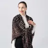2021 Donne invernali grandi sciarpe quadrate cashmere leopardo stampa sciarpa cassa sciarpa soffiatura morbida donna coperta 130x130 J220721