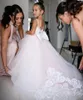 Abiti da ragazza Fiore per matrimonio Impero Vita Manica corta Tulle Girocollo Champagne Cintura in pizzo Abiti da prima comunione per bambini