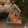 Styles Nordic Santa Claus Elk Christmas Candle Holdles Wooden Candlestick for Party Table Window Ornament