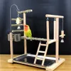 Otros suministros para mascotas Área de juegos de vida natural para loros Columpio para pájaros Escalada Puestos de juegos colgantes Centro de actividades para pájaros Perca de juego para ejercicios de madera 221122