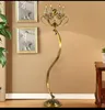 Golvlampor American Retro Copper Jade Lamp Creative Personality Classic Living Room Study Bedroom S Type