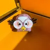 Modedesigner Schlüsselanhänger für Frauen floraler Druckbalken Schlüsselbund Kinder Süßes Owl Bag Anhänger Ohrhörer Wechseln Sie Aufbewahrungstaschen