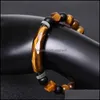 Kralen streng natuursteen prisma gefacetteerde kralen armband semi -buikligging roos quartz rode agaat gele jade yoga armbanden wris dhbqn