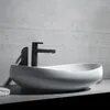 Ensemble d'accessoires de bain Bassin inter-plateforme Table minimaliste moderne Lavage ovale Lavabo en céramique Art Pool