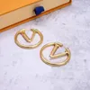 Luxury Big Gold Hoop ￶rh￤ngen f￶r Lady Women 4cm Orrous Girls Ear Studs Set Designer Jewelry Earring Valentine's Day Gift Engagement f￶r Bride