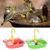 Andere Vogelzubehör Vogelbadewanne mit Wasserhahn Lustige automatische Haustierpapageien Pooldusche Reinigungswerkzeuge 221122