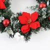 Flores decorativas grinaldas de 40 cm de coroa de natal liderada com pinheiros artificiais Bagas e uma porta da frente de férias decoração para casa 221122